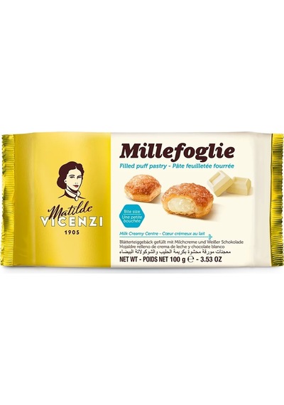 Matilde Vicenzi Millefoglie Süt Kreması Ve Beyaz Çikolata Dolgulu Milföy Tatlı 100 G