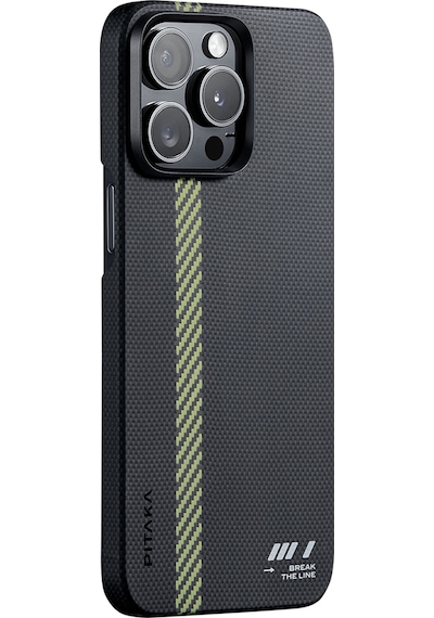 Apple Uyumlu iPhone 15 Pro Max Telefon Kılıfı Magsafe Aramid Fiber Pitaka Tactile Woven Break The Line