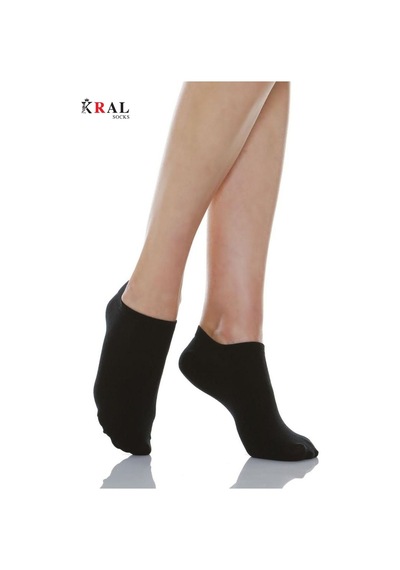 Kral Socks Unisex Düz Desen 3 Çift Pamuklu Çorap Siyah