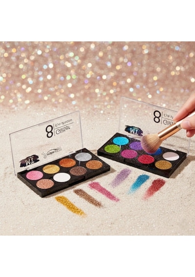 8 Renk Glitter Far Paleti - 2'li Set