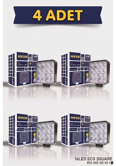 4 Adet Nıken Calısma Lambası Eco Kare 16 Ledlı