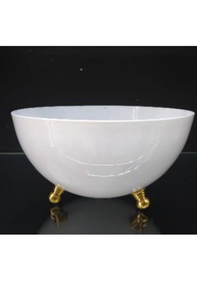 Vz-51 Şapka Beyaz Gold 11 Cm Boy 20 Cm Çap Dekoratif Modern Şık Salon Vazo Altın