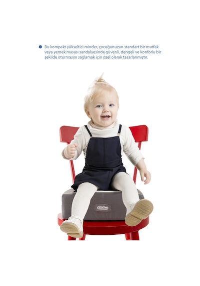 Babyjem QuickBoost Taşınabilir Mama Sandalye Yükseltici Minder Antrasit
