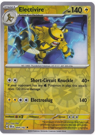 Electivire Reverse Holo 054/162 - Temporal Forces - Pokemon Kartı Mint