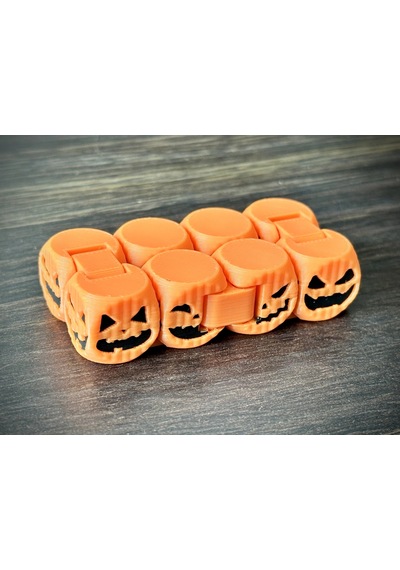 3d Baskı Balkabağı Zincir Fidget Oyuncak Katlanır Burgu Stres Atma Duyusal Anti Stres Oyuncak Turuncu