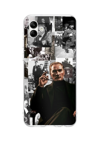 Samsung Galaxy A06 Uyumlu Mustafa Kemal Atatürk Kolajları Baskılı Silikon Kılıf