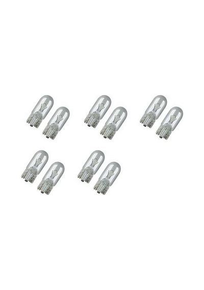12V 5W Dipsiz T10 Standart Ampül 10 Adet