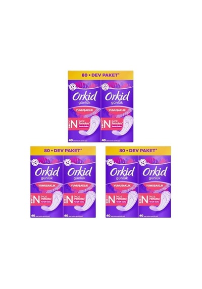 Orkıd Yaprak Pamuksu Günlük Ped Deo Fresh 80 Adet 3lü Paket