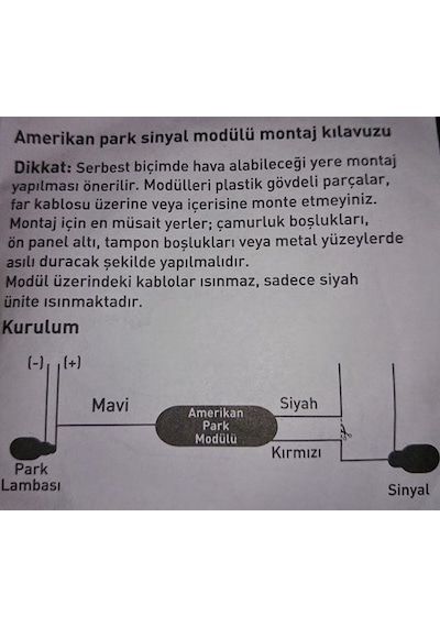 Ford Connect 2000-2020 Amerikan Park Sinyal Modülü