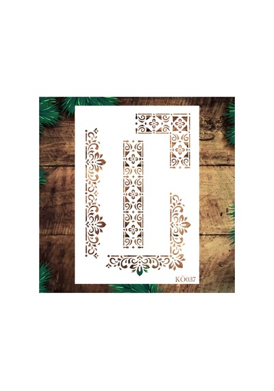 Kk Swords Stencil Tasarım Kö037 Köşe, Kenar Desen- Dekoratif Duvar, Fayans Ve Eşya Boyama Şablonları 21x30cm