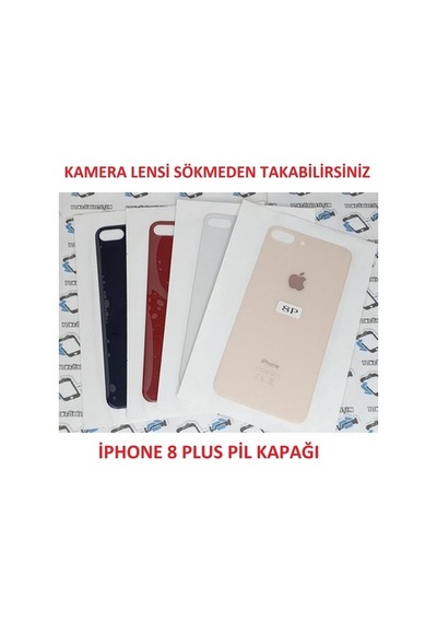 Apple Uyumlu iPhone 8 Plus Arka Pil Batarya Kapağı (Cam)