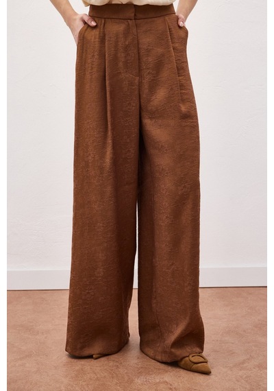 Sateen Freya Pantolon - Kahve-137153 Kahve