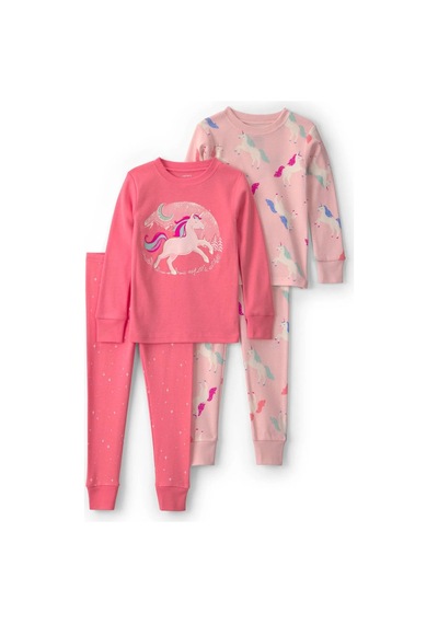 Carter's Kız Bebek 4'lü Baskılı Pijama Takımı Pembe 1w132610
