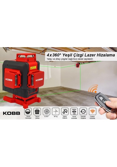 Kobb Kbl35gtp Profesyonel Li-ion Şarjlı 4x360⁰ Otomatik  Hizalama