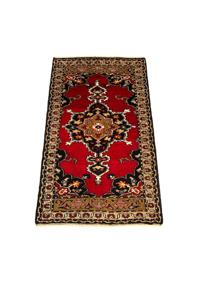 Burak Halı El Dokuma Kırmızı 88 x 142  CM %100 Yün Kök Boya Yörük Halısı
