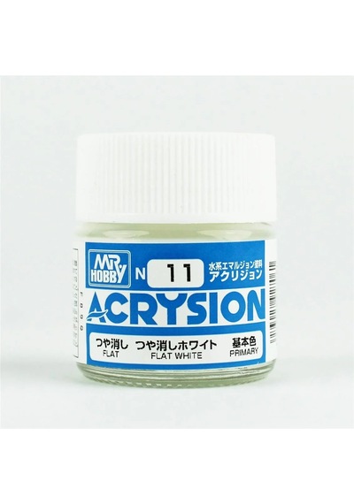 Mr.hobby N-011, 10 Ml. Flat White Acrysion Maket Boyası Standart