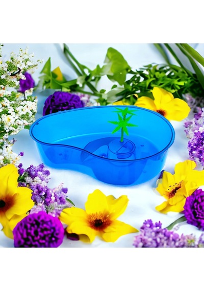 Girist Pet Kaplumbağa Bahçesi Kaplumbağa Havuzu 30 x 21 x 7 CM Mavi