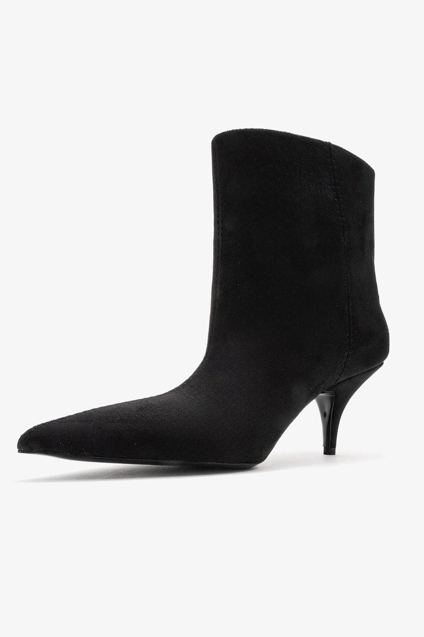 Luvishoes Luvi Shoes Nuvıa Siyah Süet Sivri Burunlu Kadın Topuklu Bot Siyah Süet