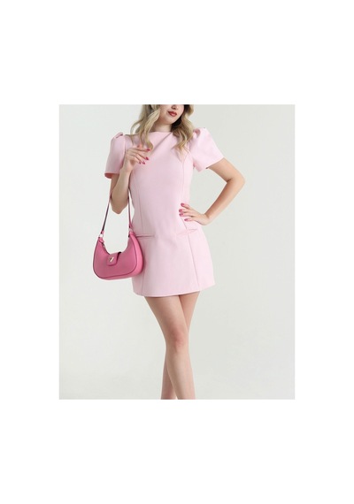 Fleurs Chic Balon Kol Mini Şort Elbise Pembe