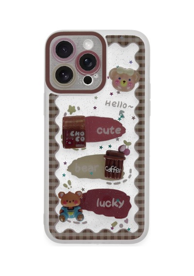 Apple iPhone  Uyumlu,  14 Pro Max Kılıf Sweet Desenli Silikon Kapak - Şeffaf
