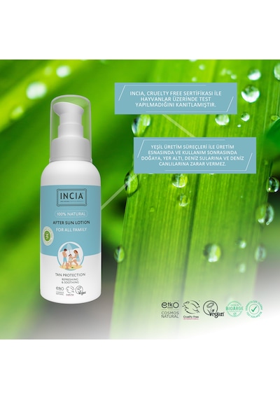 Incıa 100% Natural After Sun Losyon Güneş Sonrası Organik Aloe Vera Nemlendirici 100 Ml