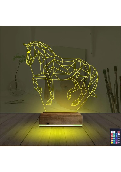 Luvivia At Tasarım Polygonal 3d Lamba - Masa Gece Lambası Şeffaf
