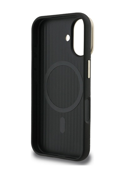 Apple Uyumlu iPhone 16 Kılıf Guess Lisanslı M safe Şarj Özellikli Kamera Standlı Pu Deri Peony Kapak Siyah