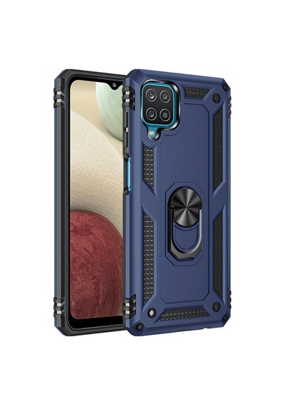 Samsung Galaxy Uyumlu A22 Kılıf Sofya Yüzüklü Silikon Kapak - Lacivert Bz8683140289003