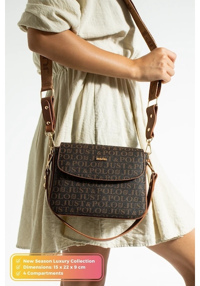Just Polo Kadın Kahve Taba Günlük Kullanıma Uygun Şık Ve Kullanışlı Askılı Omuz Çantası Shoulder Bag Kahverengi - Taba