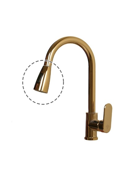 Yapıtaşı Yt47a Kartepe Altın Gold Spiralli Mutfak Eviye Bataryası El Duşu 2fonksiyonlu 1 Adet