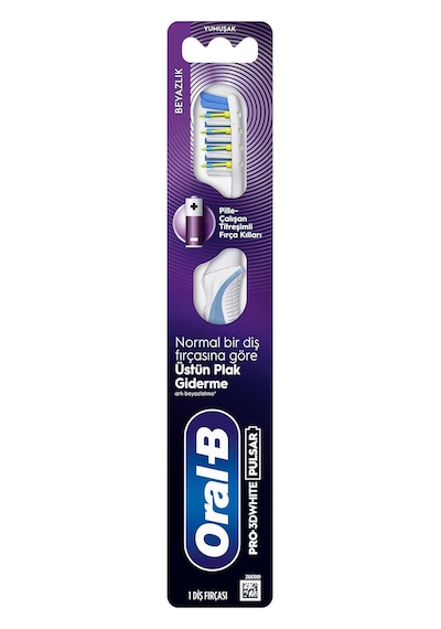 Pro-3dwhite Pulsar Beyazlık Pilli Diş Fırçası, Orta Sertlik Açık Ahşap