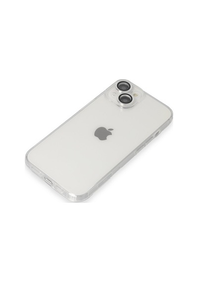 Apple iPhone  Uyumlu    14 Kılıf Luko Lens Silikon - Gümüş