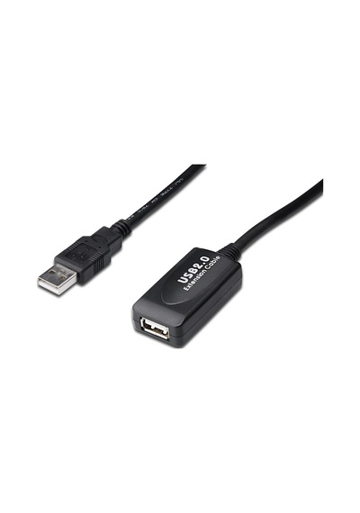 Digitus Usb 2.0 Repeater / Uzatma Kablosu, Usb A Erkek / A Dişi, 20 Metre&lt Br&gt Digitus Usb 2.0 Repeater Cable, 20m-18533