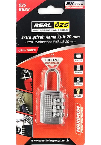 Real Özs Şifreli Asmalı Kilit 20 Mm N 8622