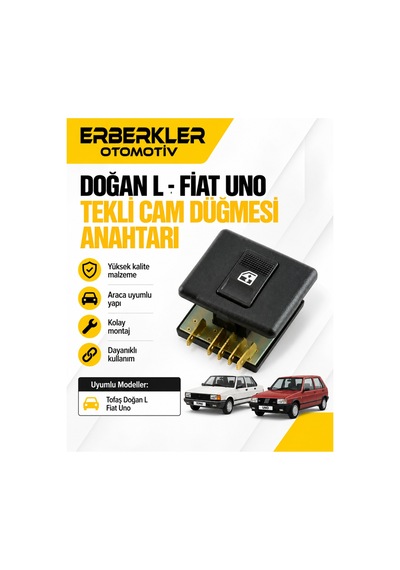Doğan L - Fiat Uno Tekli Cam Düğmesi Anahtarı - Erb2182