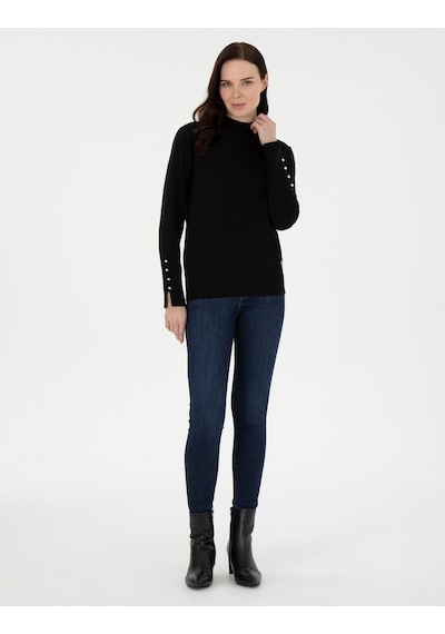 Pierre Cardin Kadın Siyah Kazak /triko 50290578-vr046 Siyah