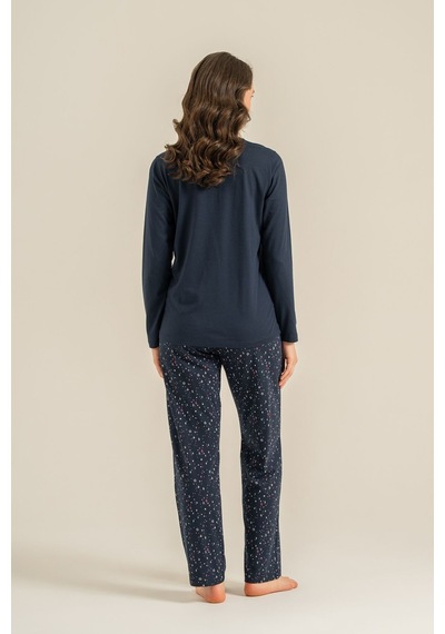 Arnetta Kadın Shine Bright Little Star Lacivert Uzun Kol Pijama Takım Ar3775-s-v2 Ar3775-s-v2