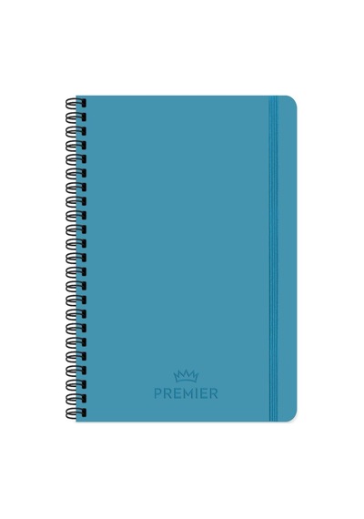 17x24 100 Yaprak Çizgili Spiralli Premier Defter - Mavi 103 Ivory