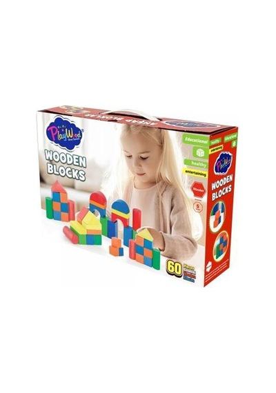 Playwood Ahşap Eğitici Renkli Bloklar 60 Parça Ony-400