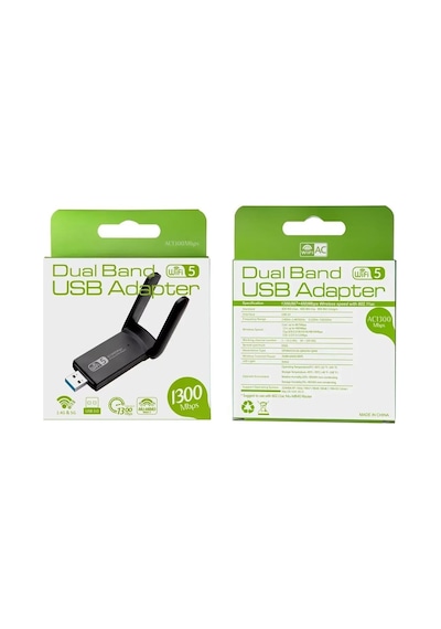 1300 Mbps Dual Band Usb 3.0 Adaptör Kablosuz Wifi Alıcı 2.4ghz 5ghz