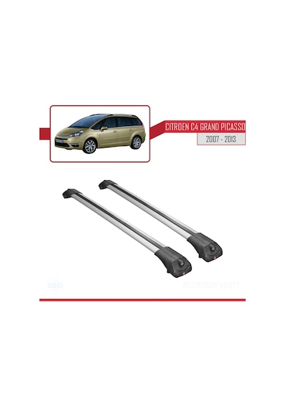 Citroen C4 Grand Picasso 2007-2013 Arası İle Uyumlu Ace-1 Ara Atkı Tavan Barı Gri