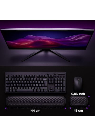 Coofbe Masaüstü Kol Dayama Padi Ergonomik Klavye Ve Mouse İçin Bilek Destek Seti Bilek Yastığı
