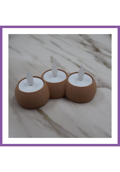 Bezos Modern Tealight Mumluk Led Mum Tutucu Dekoratif Işıklı Mumluk Bzoshb Çok Renkli