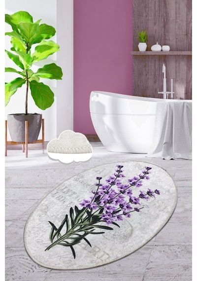Lavender Oval Djt 80X100 Cm Banyo Halısı Paspas