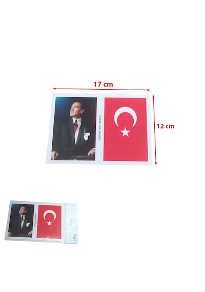 10 Adet Küçük Sticker Mustafa Kemal Atatürk Türk Bayrağı İstikbal Göklerdedir 3lü Etiket Seti Renkli
