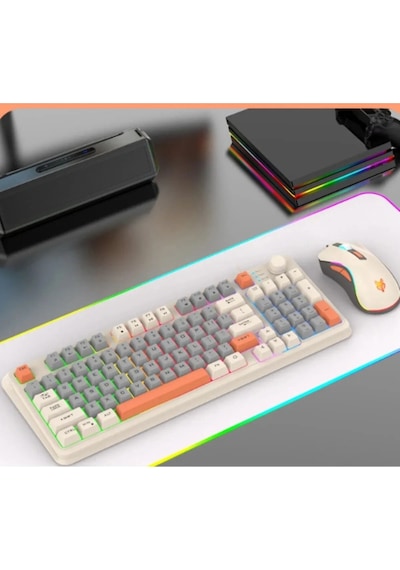 Miaxtreme K820 Rgb Arkadan Aydınlatmalı Dokunmatik Ses Kontrol Fonksiyonlu Oyuncu Gaming Klavye Mouse Set