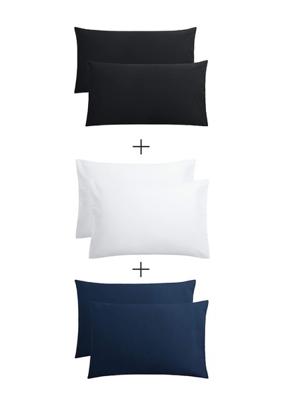 Stella Flavo 6'lı Yastık Kılıfı 50x70+20 Cm Kapaklı Siyah Beyaz Lacivert