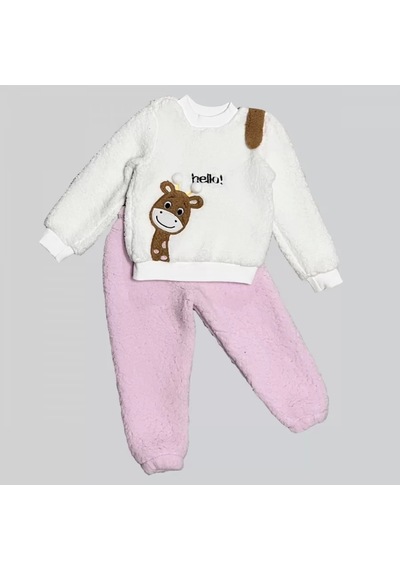 Alfa Expres 1-2-3 Yaş Hello Zürafa Nakışlı Kuzu Kumaş Sweat Pantolon Uzun Kollu Kız Erkek 2 Li Takımı Pembe Pembe Alfa Expres 1-2-3 Yaş Hello Zürafa Nakışlı Kuzu Kumaş Sweat Pantolon Uzun Kollu Kız Erkek 2 Li Takımı Pembe Pembe