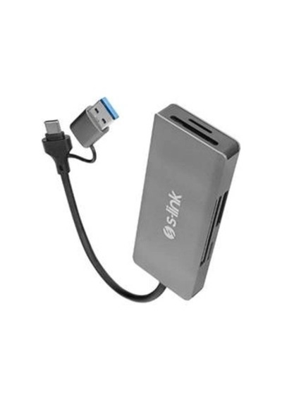 S-link Sl-cr51 Typec Ve Usb3.0 Cf, Sd, M2, Micro Sd, Ms 5 İn 1 Metal Kart Okuyucu Kdo