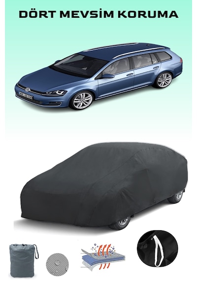 Siyah Volkswagen Golf 7 Variant Araba Brandası, Oto Örtüsü, Araba Çadırı Siyah